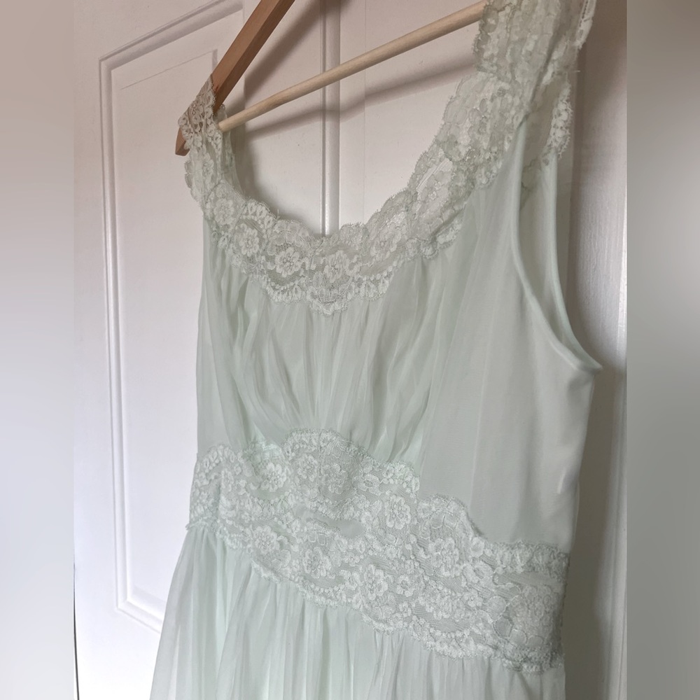 Vintage 1950s Vanity Fair Mint Green Baby Doll Lingerie Dress